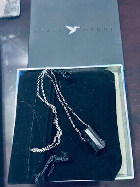 Pratt Daddy Black Tourmaline necklace with 16 inch sterling silver chain